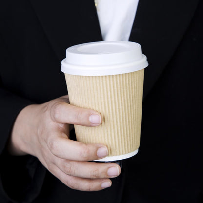 Fiesta Recyclable Lid for Hot Cups White 225ml (50 Pack) (For 225ml cups | Pack Quantity: 50) • PAS-CE263