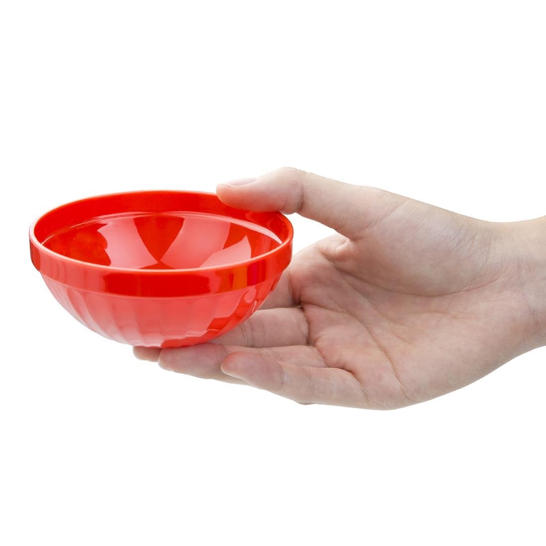 Olympia Kristallon Polycarbonate Bowls Red 102mm (12 Pack) (Pack of 12) • PAS-CE277