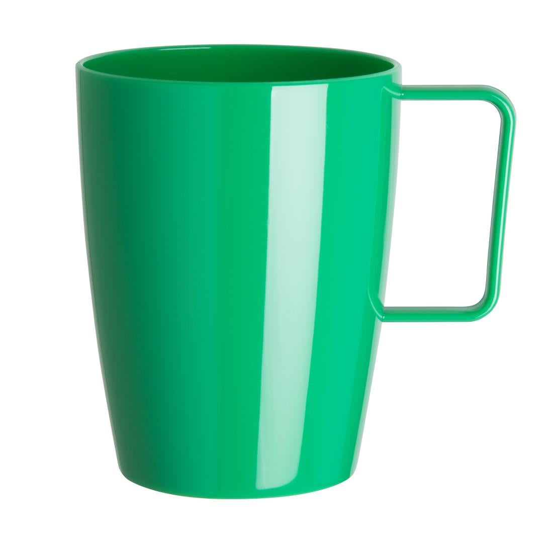 Olympia Kristallon Polycarbonate Handled Cups Yellow Green 284ml (12 Pack) (Pack of 12) • PAS-CE287
