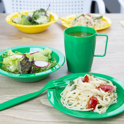 Olympia Kristallon Polycarbonate Handled Cups Yellow Green 284ml (12 Pack) (Pack of 12) • PAS-CE287