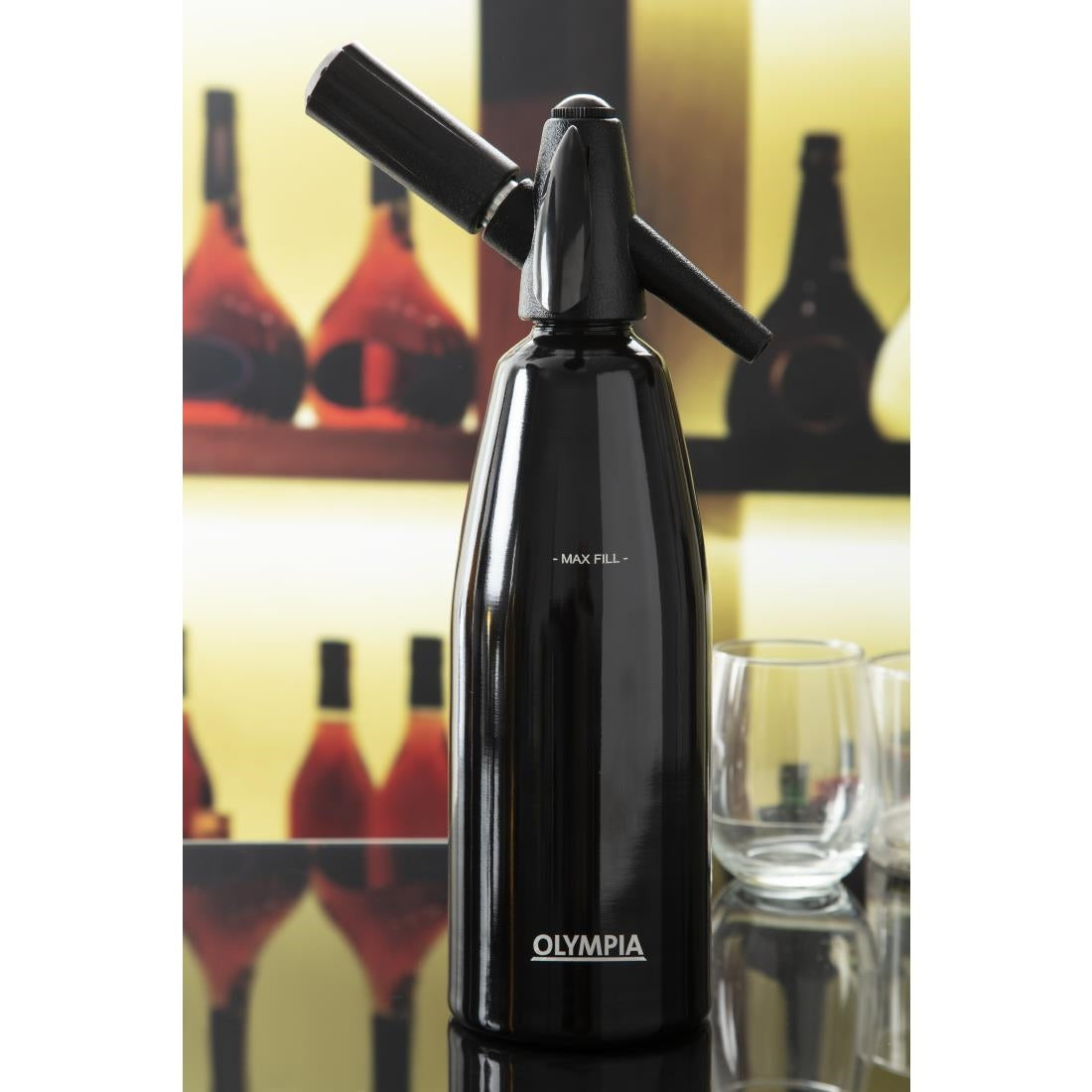 Olympia Soda Siphon Black 1Ltr • PAS-CE341