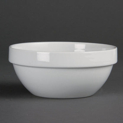 Olympia Whiteware Stacking Bowl White - 540ml 18.2fl oz (12 Pack) • PAS-CE530