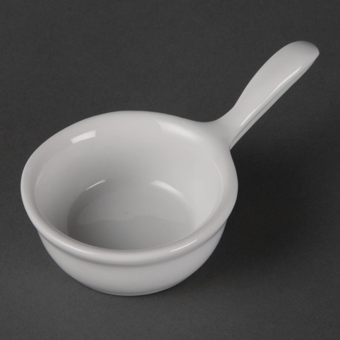 Olympia Whiteware Miniature Pan Shaped Bowls 35ml 1.2oz (12 Pack) (Pack of 12) • PAS-CE544