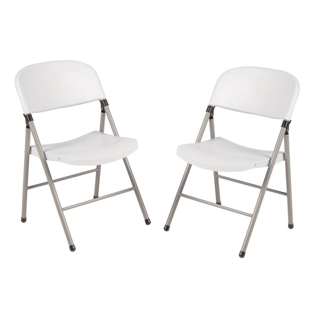 Bolero Foldaway Utility Chairs White (Pack of 2) • PAS-CE692