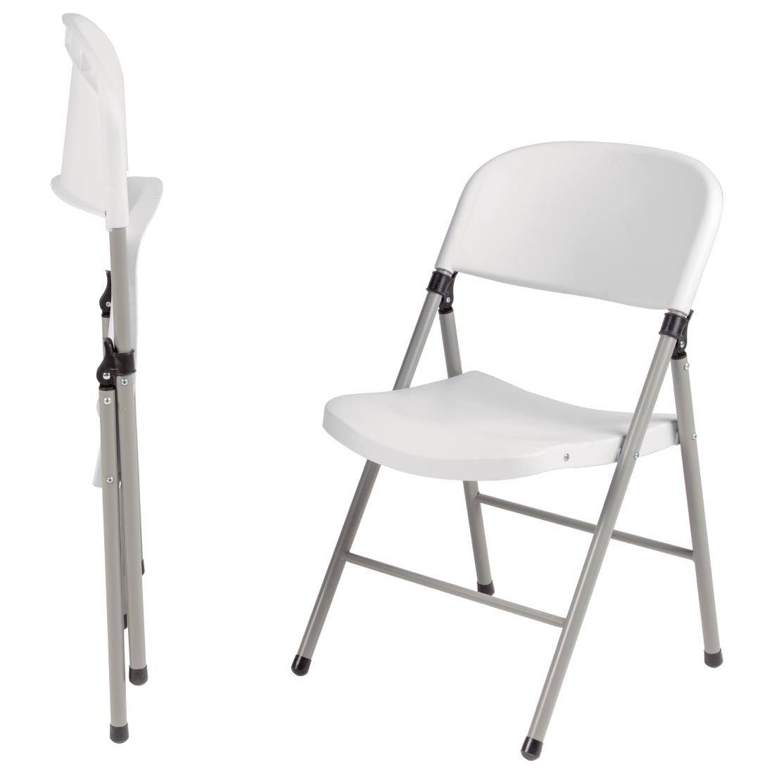 Bolero Foldaway Utility Chairs White (Pack of 2) • PAS-CE692