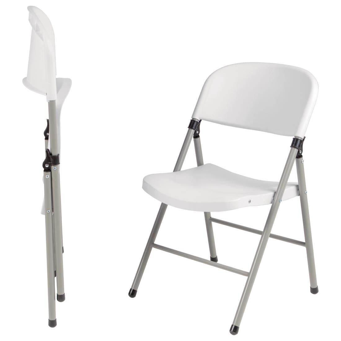 Bolero Foldaway Utility Chairs White (2 Pack) (Pack of 2) • PAS-CE692