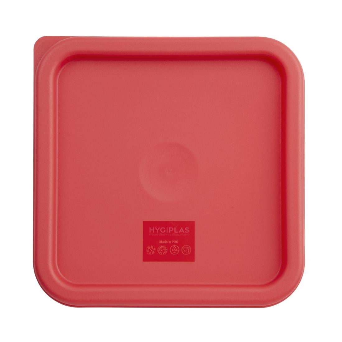 Hygiplas Red Square Food Storage Container Lid Medium • PAS-CF041