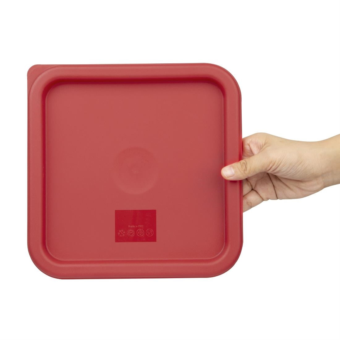 Hygiplas Red Square Food Storage Container Lid Medium • PAS-CF041