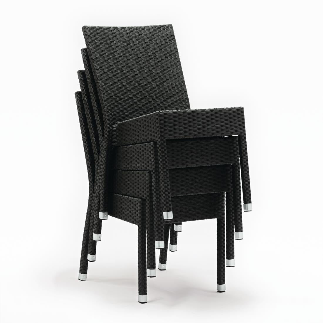 Bolero Wicker Side Chairs Charcoal (4 Pack) • PAS-CF159