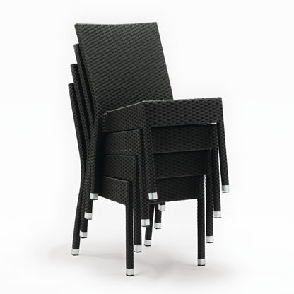 Bolero Wicker Side Chairs Charcoal (4 Pack) • PAS-CF159