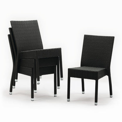 Bolero Wicker Side Chairs Charcoal (4 Pack) • PAS-CF159