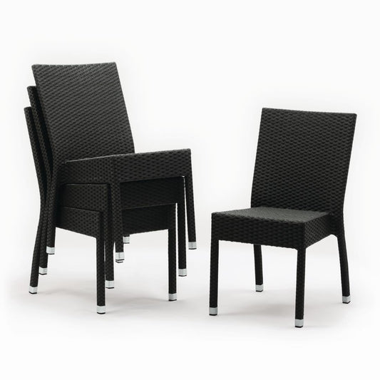 Bolero Wicker Side Chairs Charcoal (4 Pack) • PAS-CF159