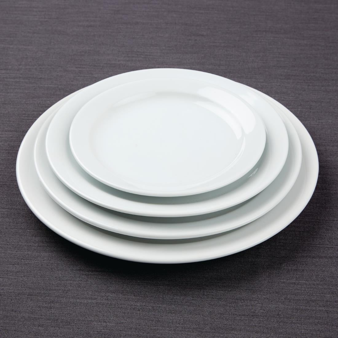 EDLP Olympia Athena Narrow Rimmed Plate - 230mm 9" (12 Pack) (226(Ø)mm. Pack quantity: 12) • PAS-CF363