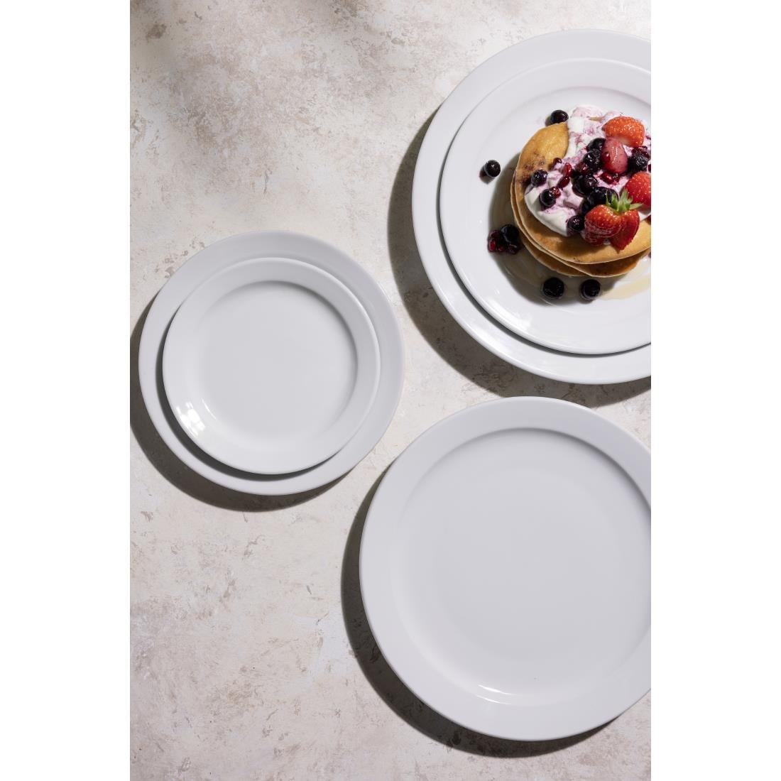 EDLP Olympia Athena Narrow Rimmed Plate - 165mm 6 1/2" (12 Pack) (165(Ø)mm. Pack quantity: 12) • PAS-CF360