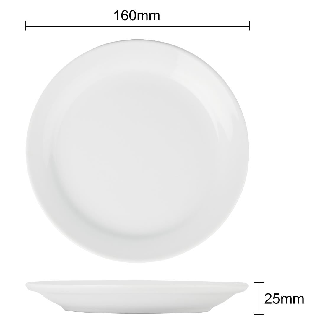 Olympia Athena Narrow Rimm (12 Pack)ed Plates 165mm (12 Pack) (Pack of 12) • PAS-CF360