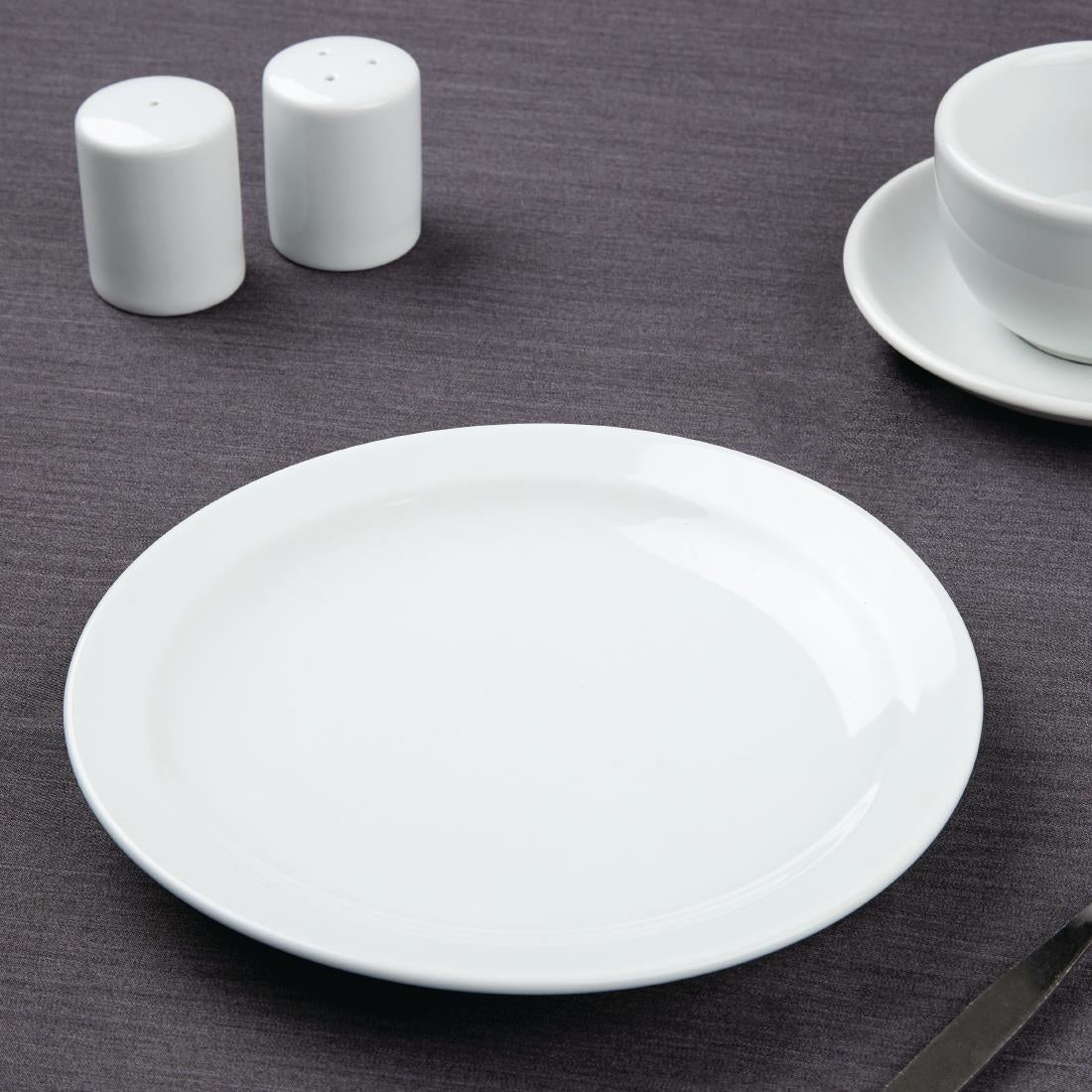 EDLP Olympia Athena Narrow Rimmed Plate - 205mm 8" (12 Pack) (205(Ø)mm. Pack quantity: 12) • PAS-CF362