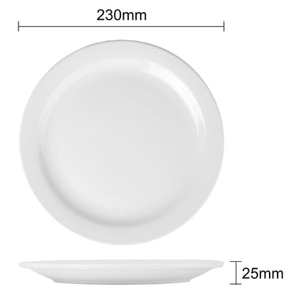 EDLP Olympia Athena Narrow Rimmed Plate - 230mm 9" (12 Pack) (226(Ø)mm. Pack quantity: 12) • PAS-CF363