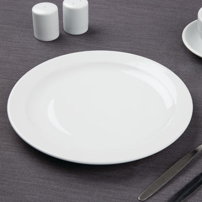 EDLP Olympia Athena Narrow Rimmed Plate - 255mm 10" (12 Pack) (255(Ø)mm. Pack quantity: 12) • PAS-CF364