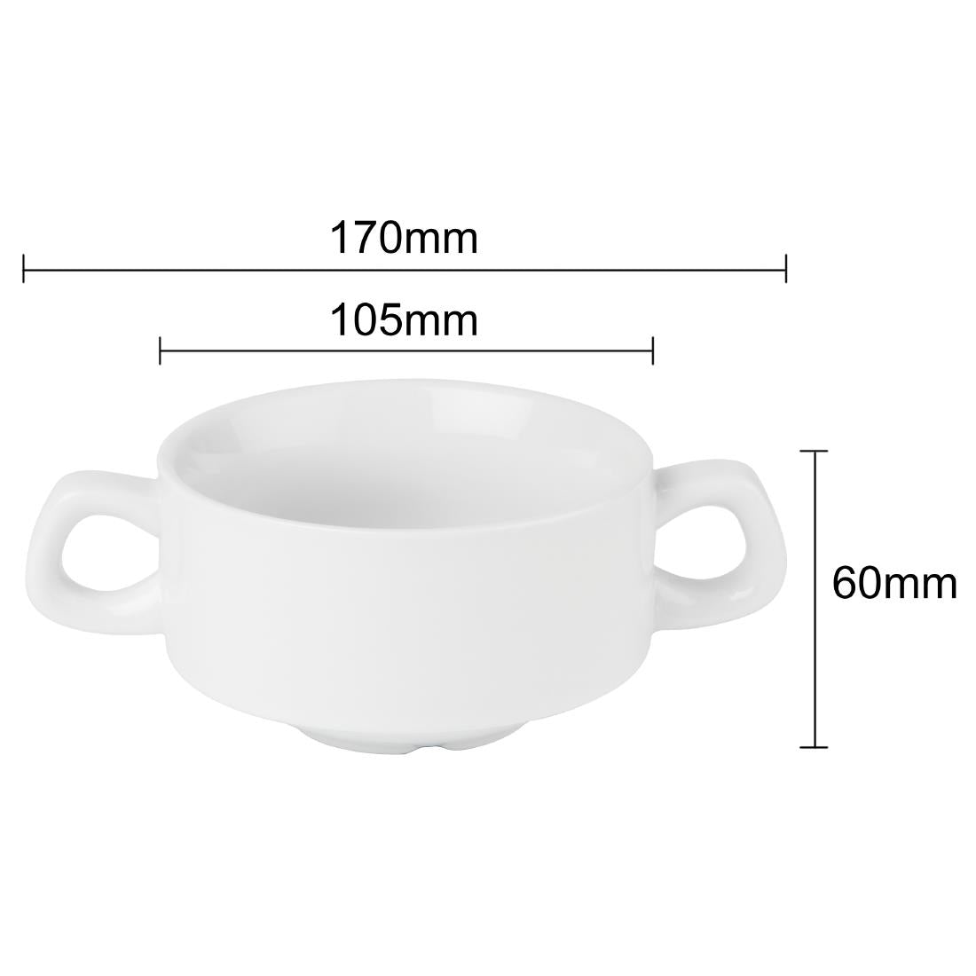 EDLP Olympia Athena Stacking Soup Bowl - 290ml 9.8fl oz (12 Pack) (Capacity: 290ml. Pack quantity: 12) • PAS-CF369