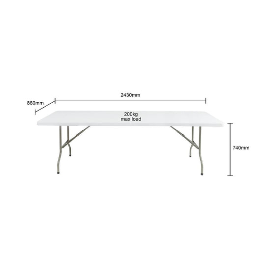 Bolero Centre Folding Table 8ft White • PAS-CF375
