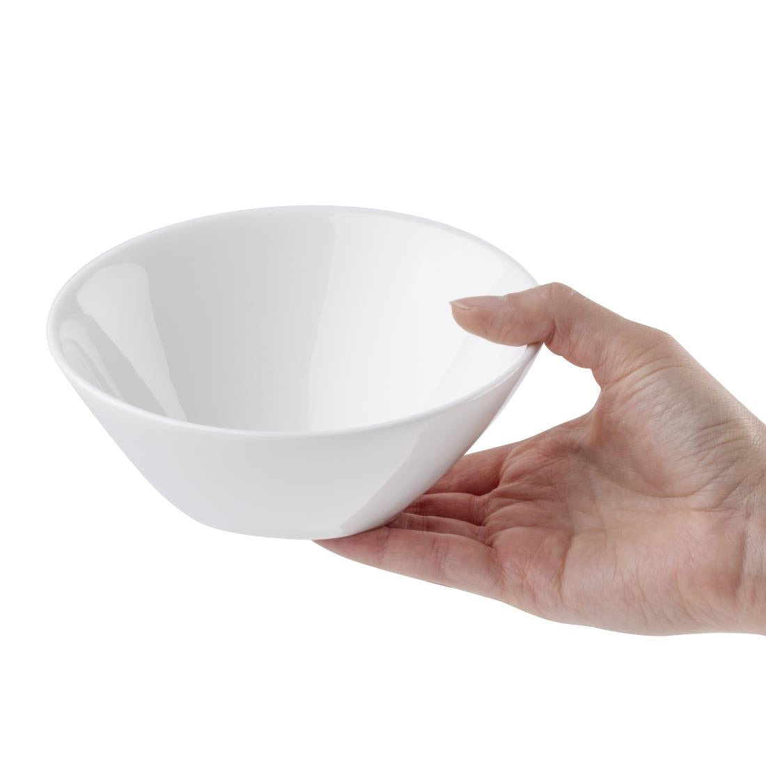 Olympia Lumina Oval Sloping Bowls White 148mm (6 Pack) (Pack of 6) • PAS-CF383