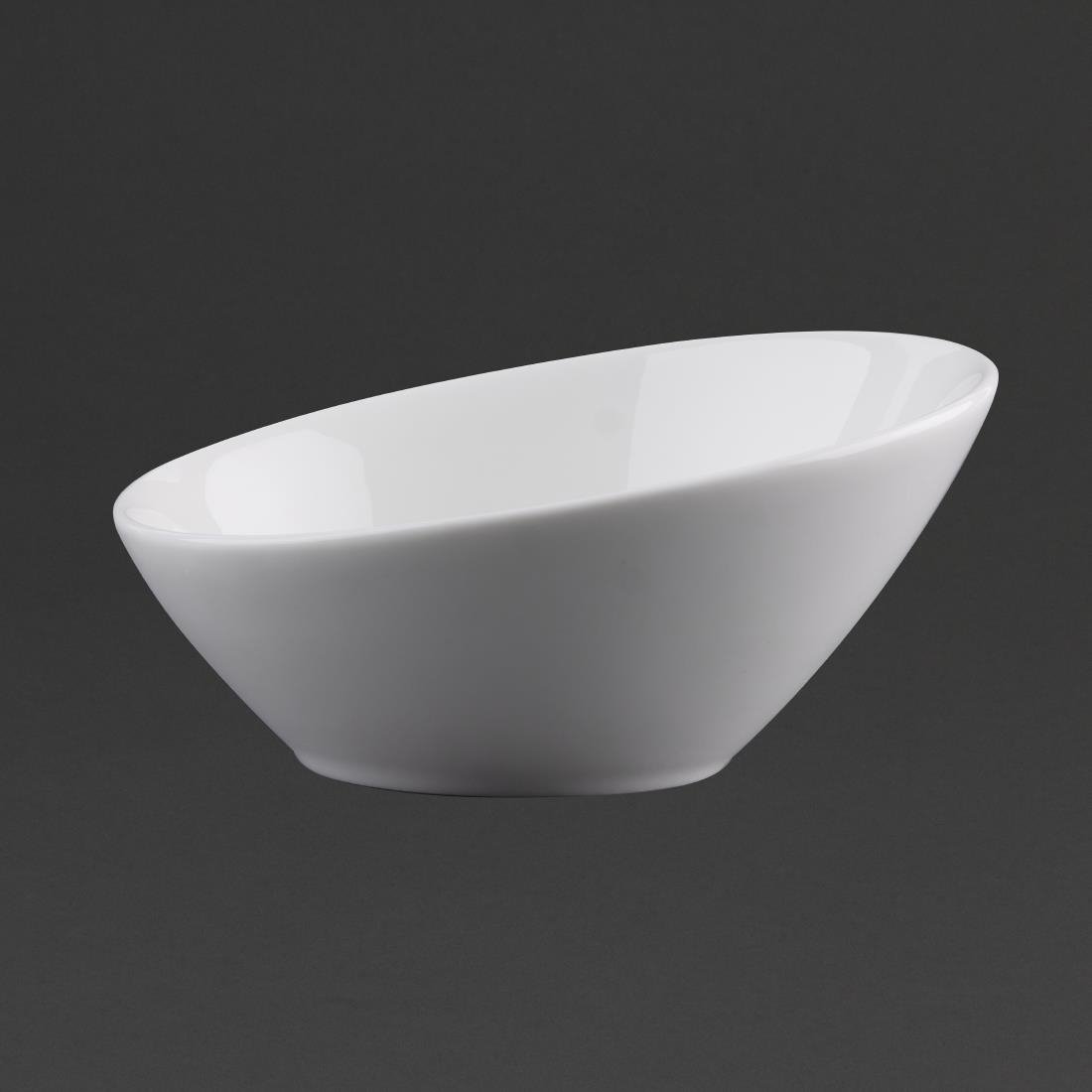 Olympia Lumina Oval Sloping Bowls White 148mm (6 Pack) (Pack of 6) • PAS-CF383