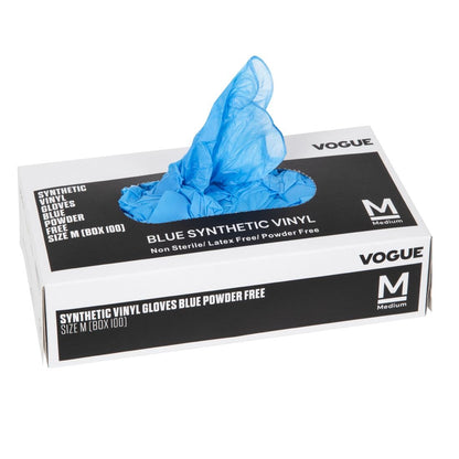 Hygiplas Powder-Free Vinyl Gloves Blue Medium (100 Pack) • PAS-CF403-M