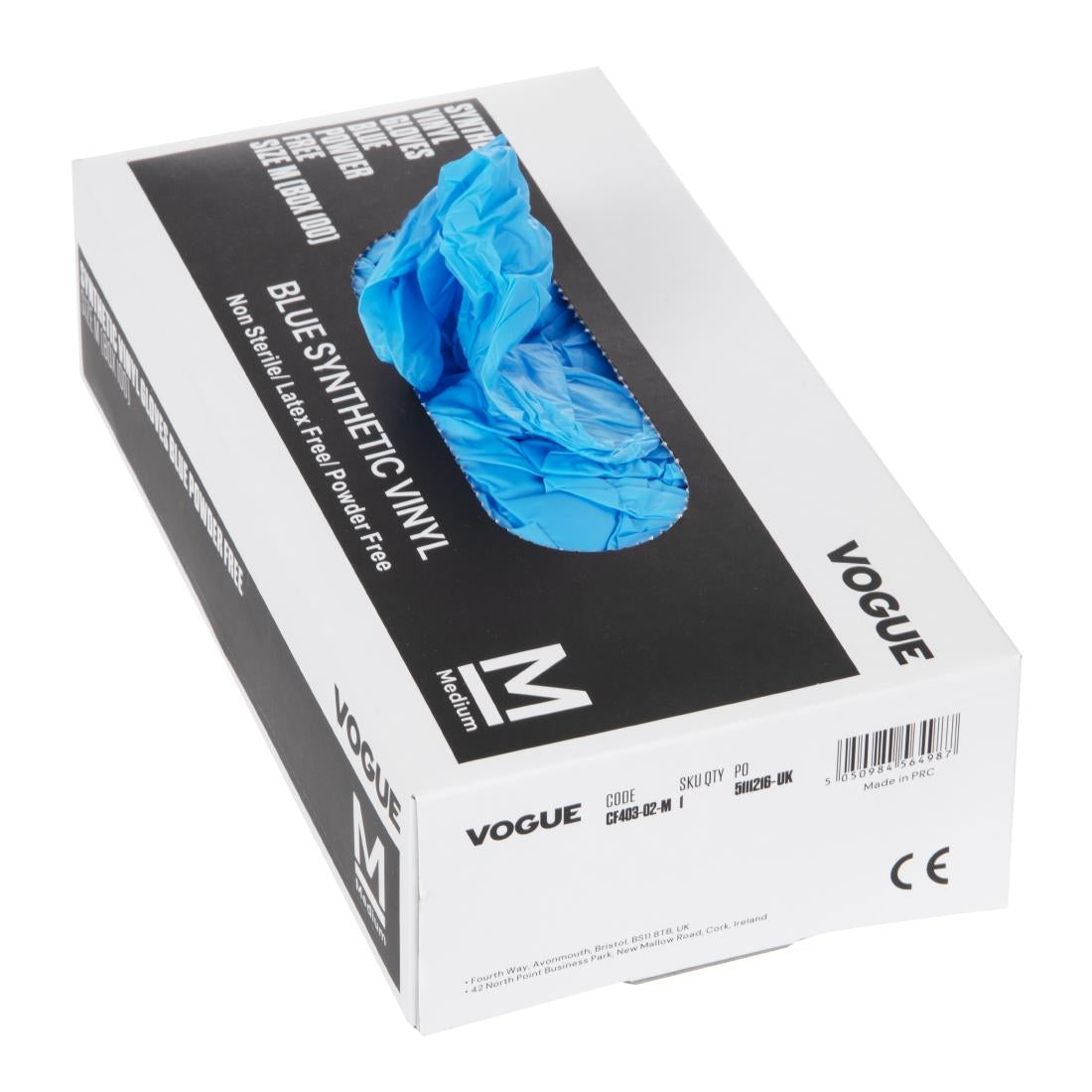 Hygiplas Powder-Free Vinyl Gloves Blue Medium (100 Pack) • PAS-CF403-M
