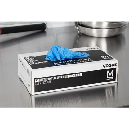 Hygiplas Powder-Free Vinyl Gloves Blue Medium (100 Pack) • PAS-CF403-M