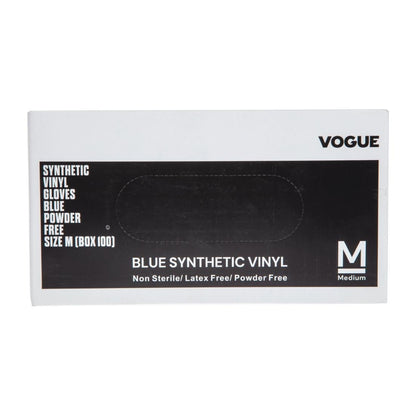 Vogue Powder Free Blue Vinyl Gloves (Sizes: S-XL. Pack Quantity 100) • PAS-P_CF403
