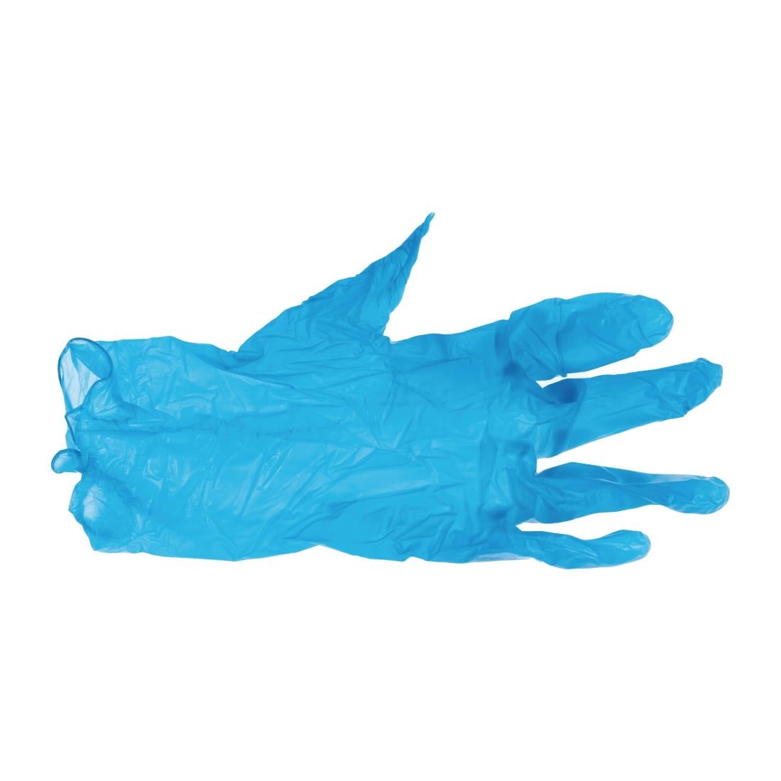 Vogue Powder Free Blue Vinyl Gloves (Sizes: S-XL. Pack Quantity 100) • PAS-P_CF403