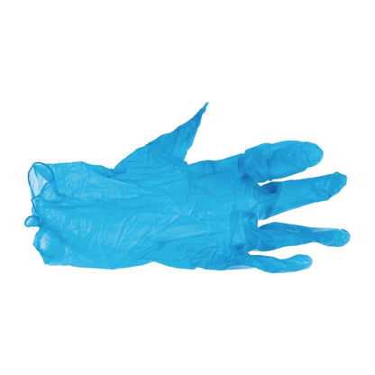 Vogue Powder Free Blue Vinyl Gloves (Sizes: S-XL. Pack Quantity 100) • PAS-P_CF403