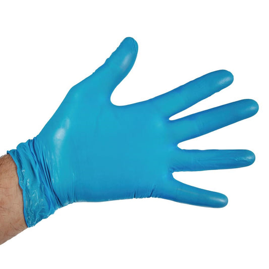 Hygiplas Powder-Free Vinyl Gloves Blue Large (100 Pack) • PAS-CF403-L