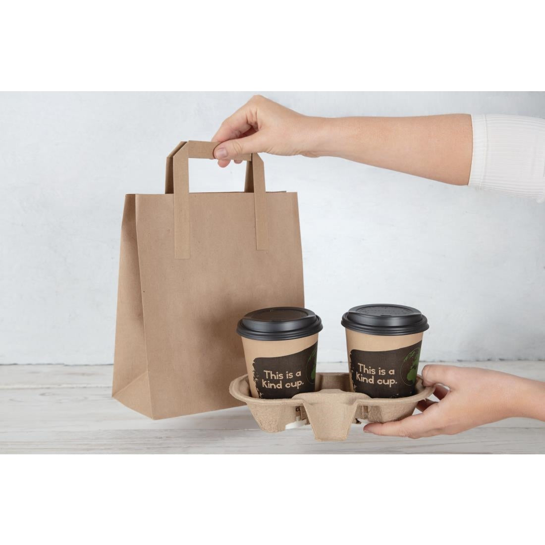 Fiesta Compostable Recycled Brown Paper Carrier Bags Medium (250 Pack) (Pack of 250) • PAS-CF591