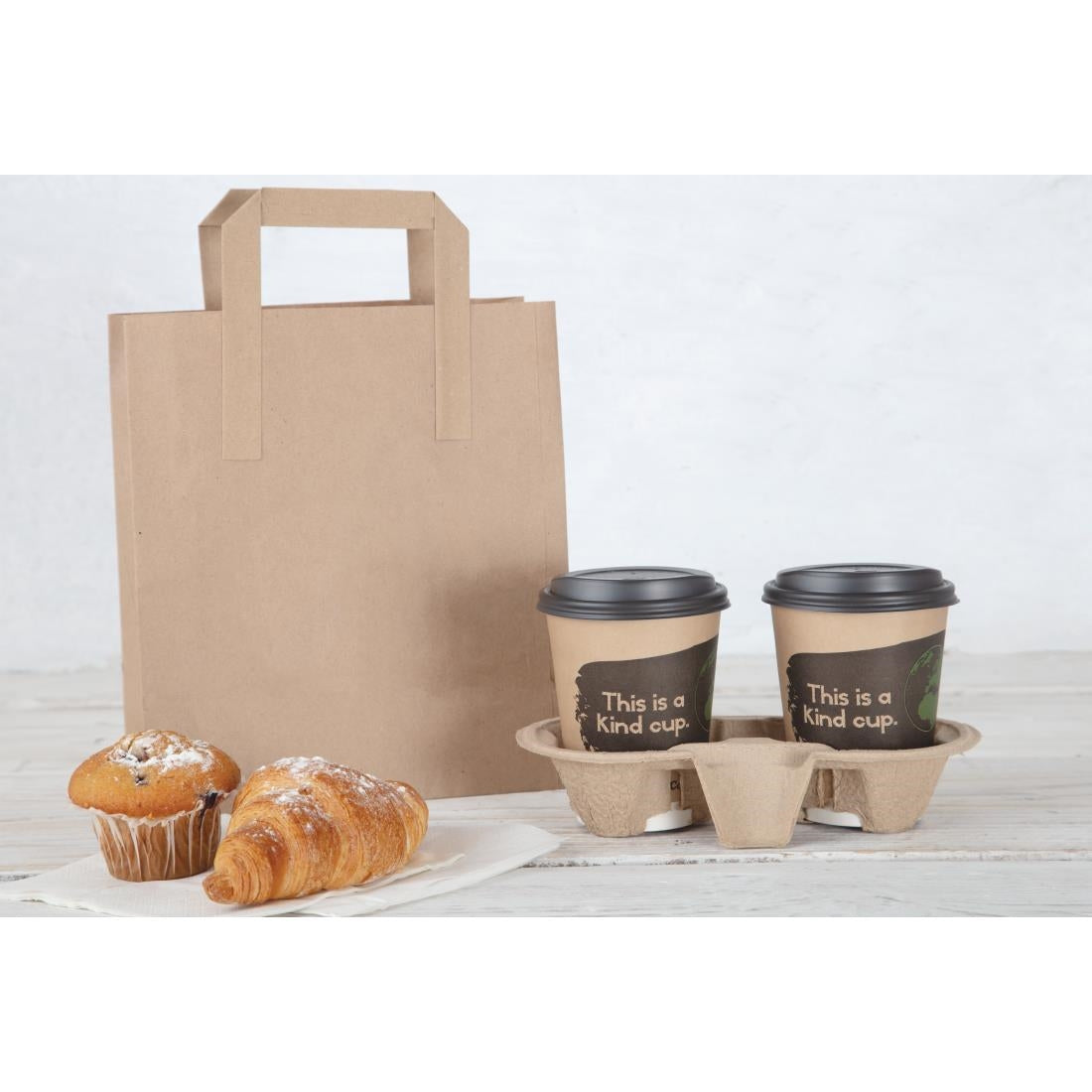 Fiesta Compostable Recycled Brown Paper Carrier Bags Medium (250 Pack) (Pack of 250) • PAS-CF591