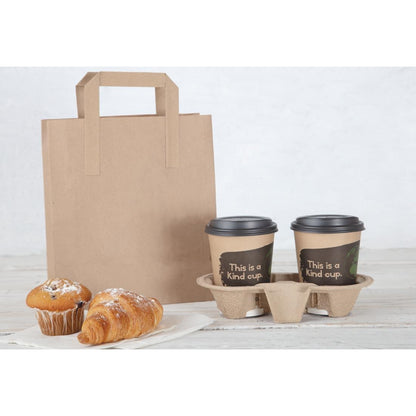 Fiesta Compostable Recycled Brown Paper Carrier Bags Medium (250 Pack) (Pack of 250) • PAS-CF591