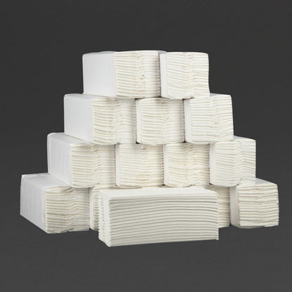 Jantex C Fold White Hand Towels (2 ply. 153 sheets per sleeve. 15 sleeves per pack) • PAS-CF796