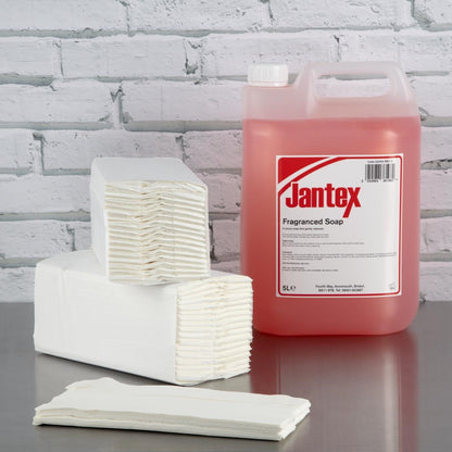 Jantex C Fold White Hand Towels (2 ply. 153 sheets per sleeve. 15 sleeves per pack) • PAS-CF796