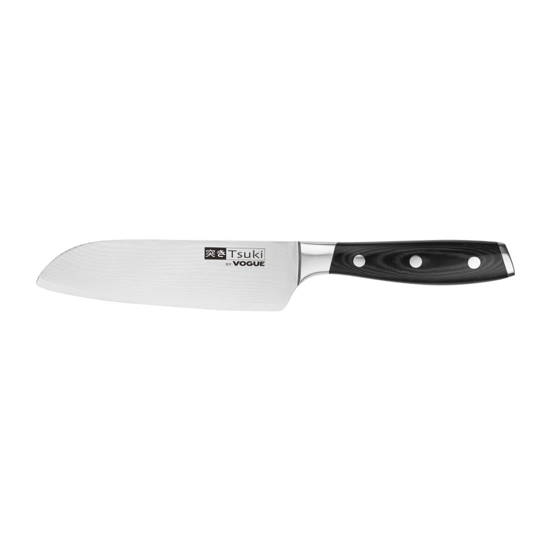 Vogue Tsuki Series 7 Santoku Knife Black 175mm • PAS-CF844