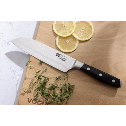 Vogue Tsuki Series 7 Santoku Knife Black 175mm • PAS-CF844