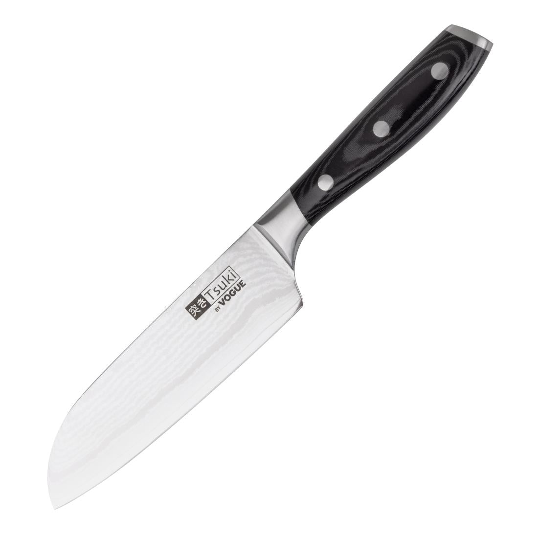 Vogue Tsuki Series 7 Santoku Knife Black 175mm • PAS-CF844