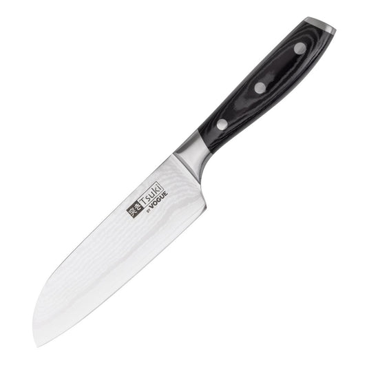 Vogue Tsuki Series 7 Santoku Knife Black 175mm • PAS-CF844