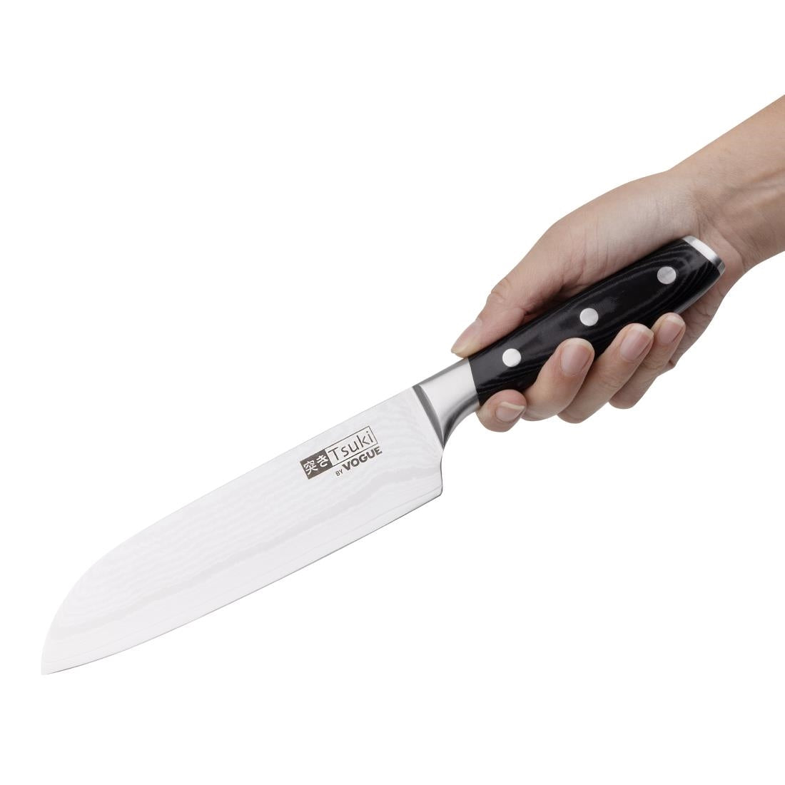 Vogue Tsuki Series 7 Santoku Knife Black 175mm • PAS-CF844