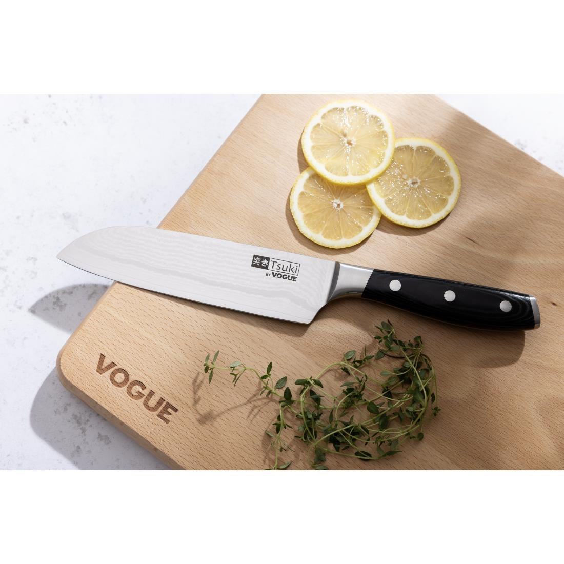 Vogue Tsuki Series 7 Santoku Knife Black 14.3cm • PAS-CF845
