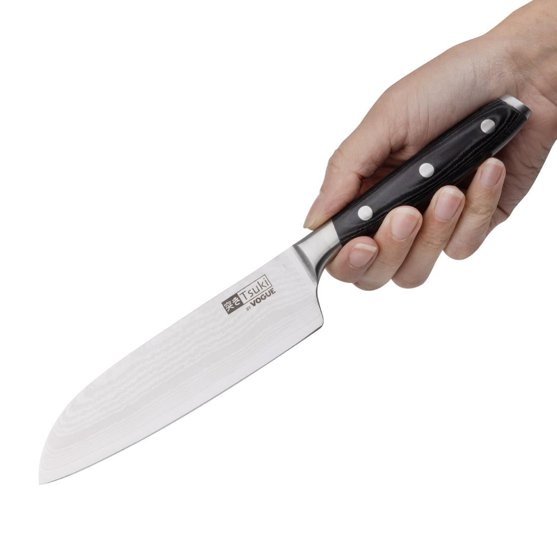 Vogue Tsuki Series 7 Santoku Knife Black 14.3cm • PAS-CF845
