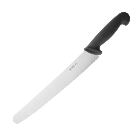 Hygiplas Serrated Pastry Knife Black 255mm • PAS-CF895
