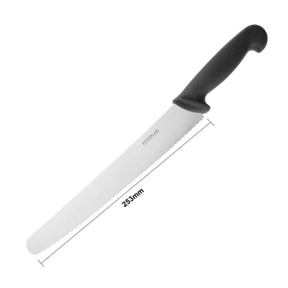 Hygiplas Serrated Pastry Knife Black 255mm • PAS-CF895