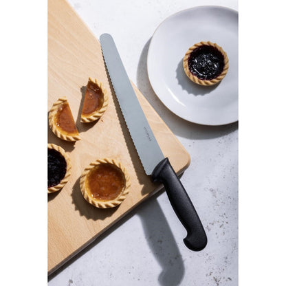 Hygiplas Serrated Pastry Knife Black 255mm • PAS-CF895