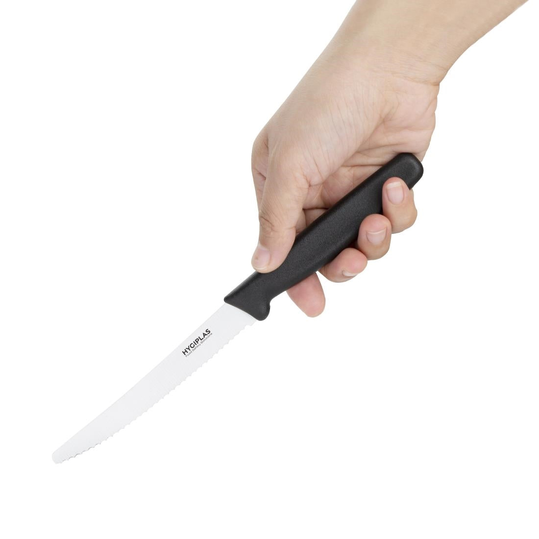Hygiplas Serrated Tomato Knife Black 105mm • PAS-CF897