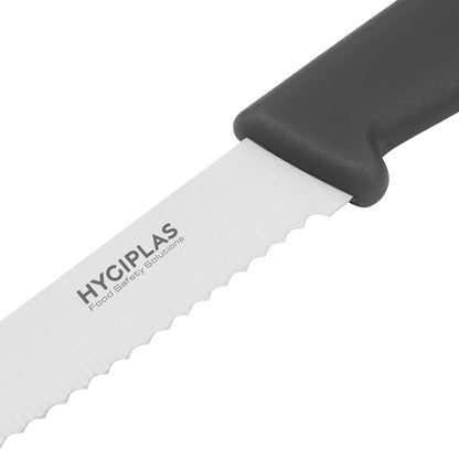 Hygiplas Serrated Tomato Knife Black 105mm • PAS-CF897